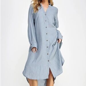 WRAP London NWT Long Sleeve Lightweight Linen Midi Maxi Summer Dress 10, M/L